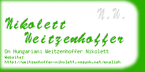 nikolett weitzenhoffer business card